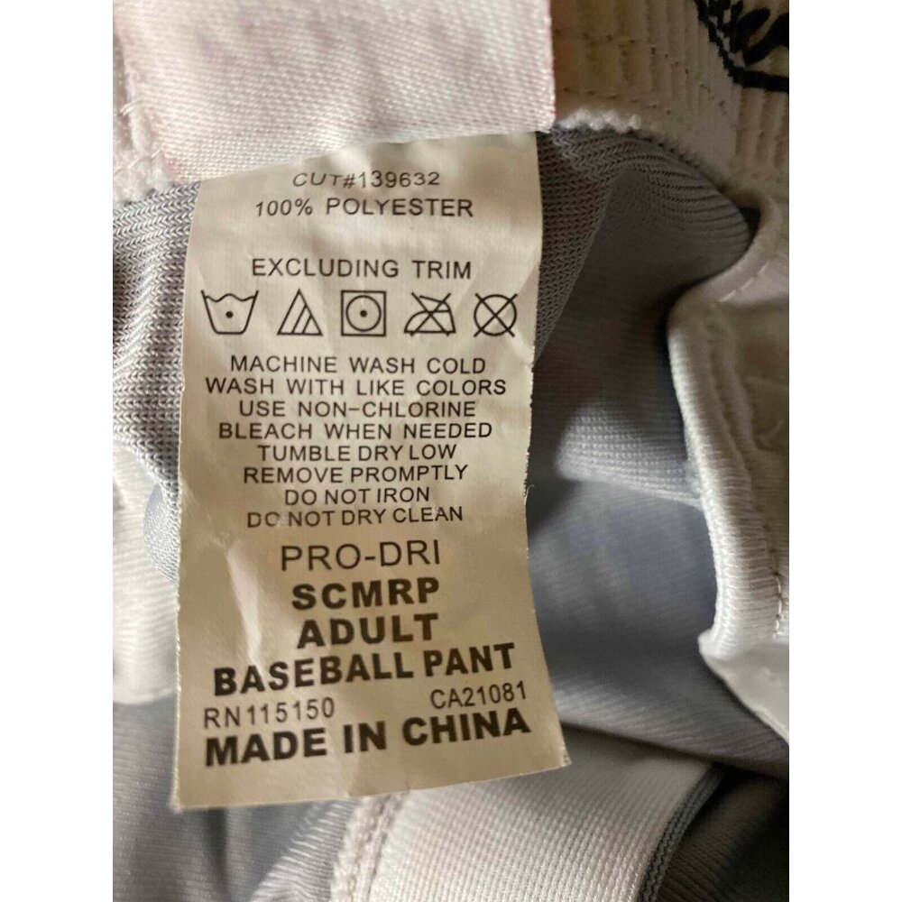 Rawlings Relaxed Fit Baseball Pants Mens XL 30" Gray Pro-Dri Adult Sports NWT - Picture 5 of 8